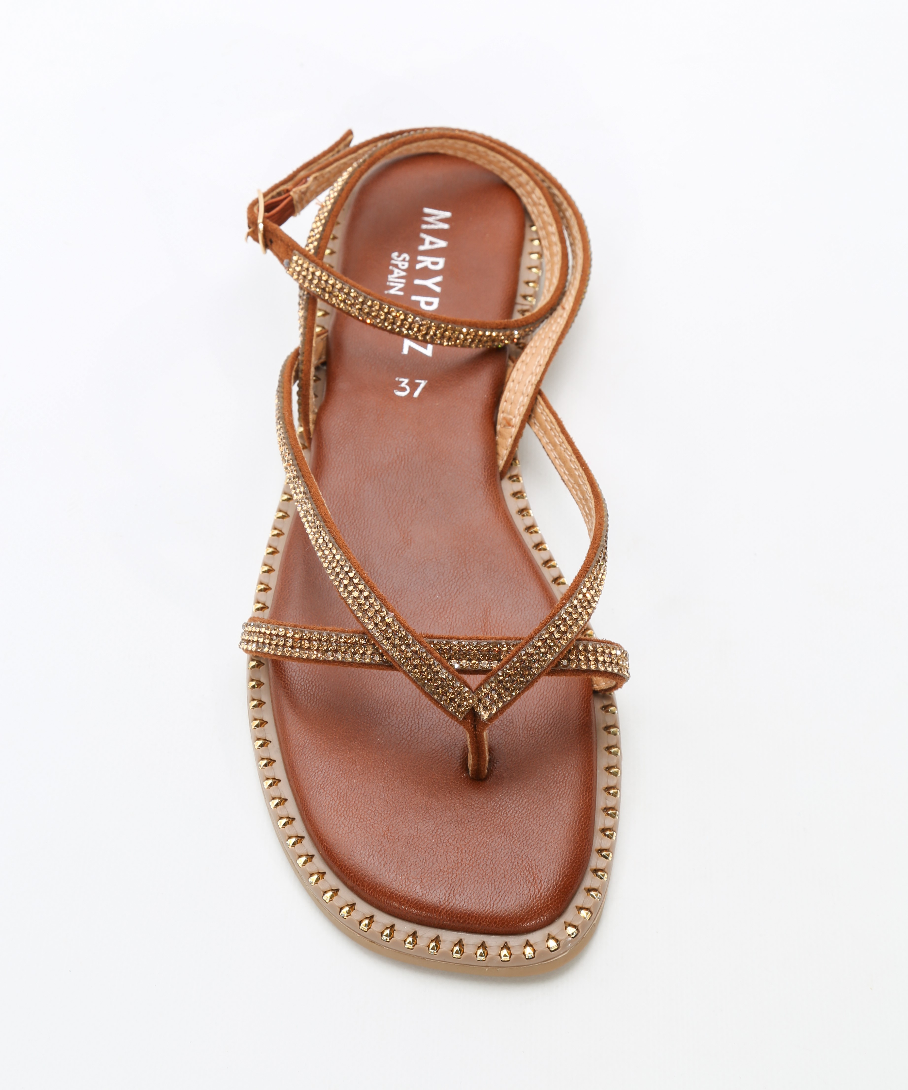 Sandalia plana tachas tiras image number null